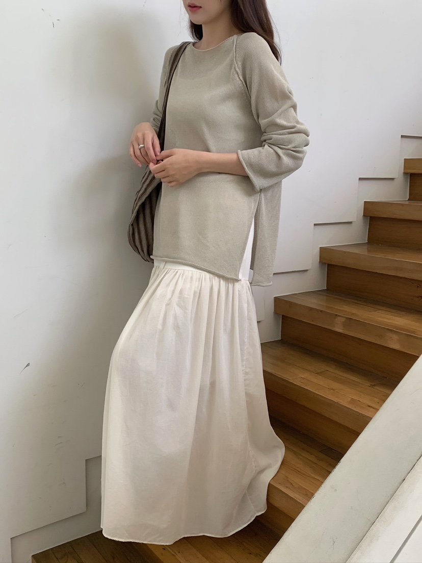 BLEECKER韓國直郵女士新品26夏季推薦人氣時尚職業26春夏長裙BLEECKER長裙