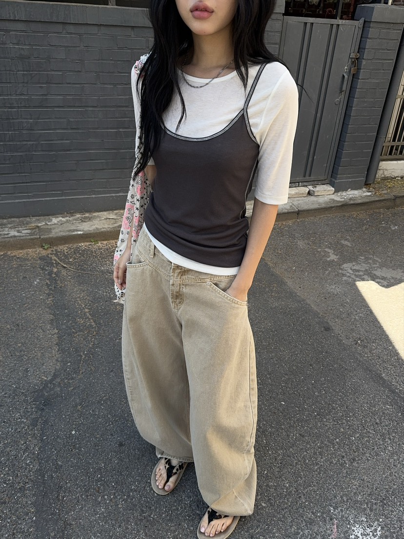 SUNDER MARKET韓國代購女士新品人氣休閑26夏季時尚套裝SUNDER MARKET套裝