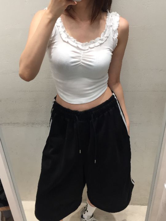 mars韓國直郵實拍女裝新款熱賣26春夏吊帶背心荷葉邊無袖mars吊帶/背心
