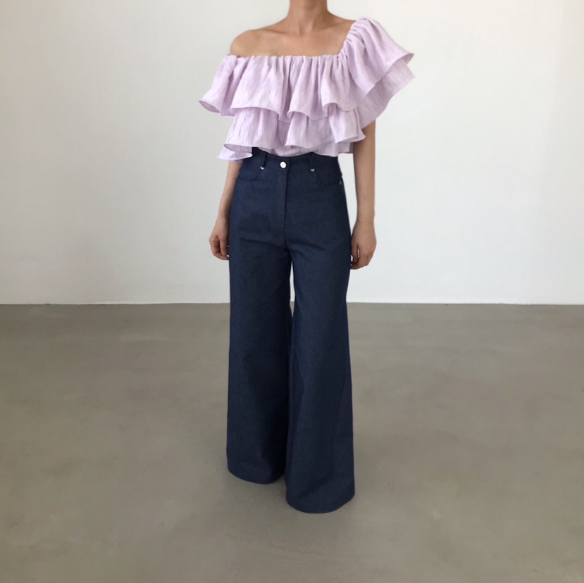 2TWO MOON韓國東大門直郵女士新品26夏季襯衫蕾絲衫荷葉邊2TWO MOON襯衫/蕾絲衫