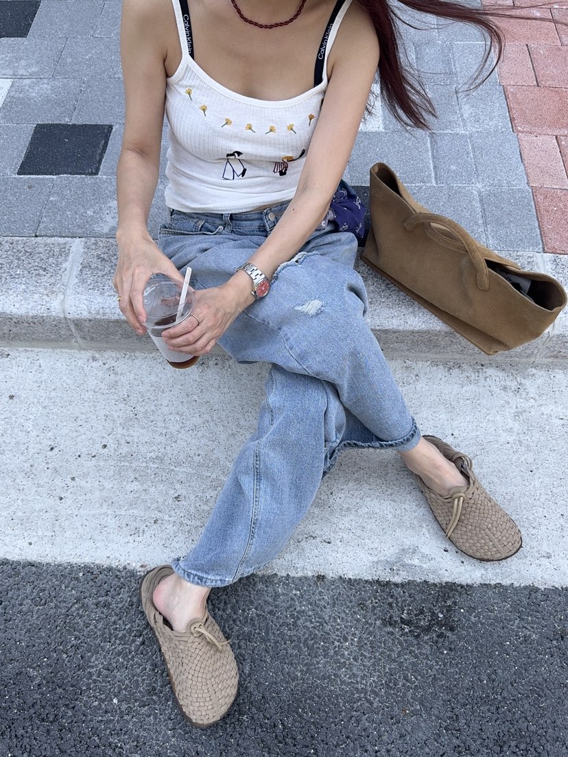 SUNDER MARKET韓國直郵女士新品休閑吊帶背心不含內搭刺繡SUNDER MARKET吊帶/背心