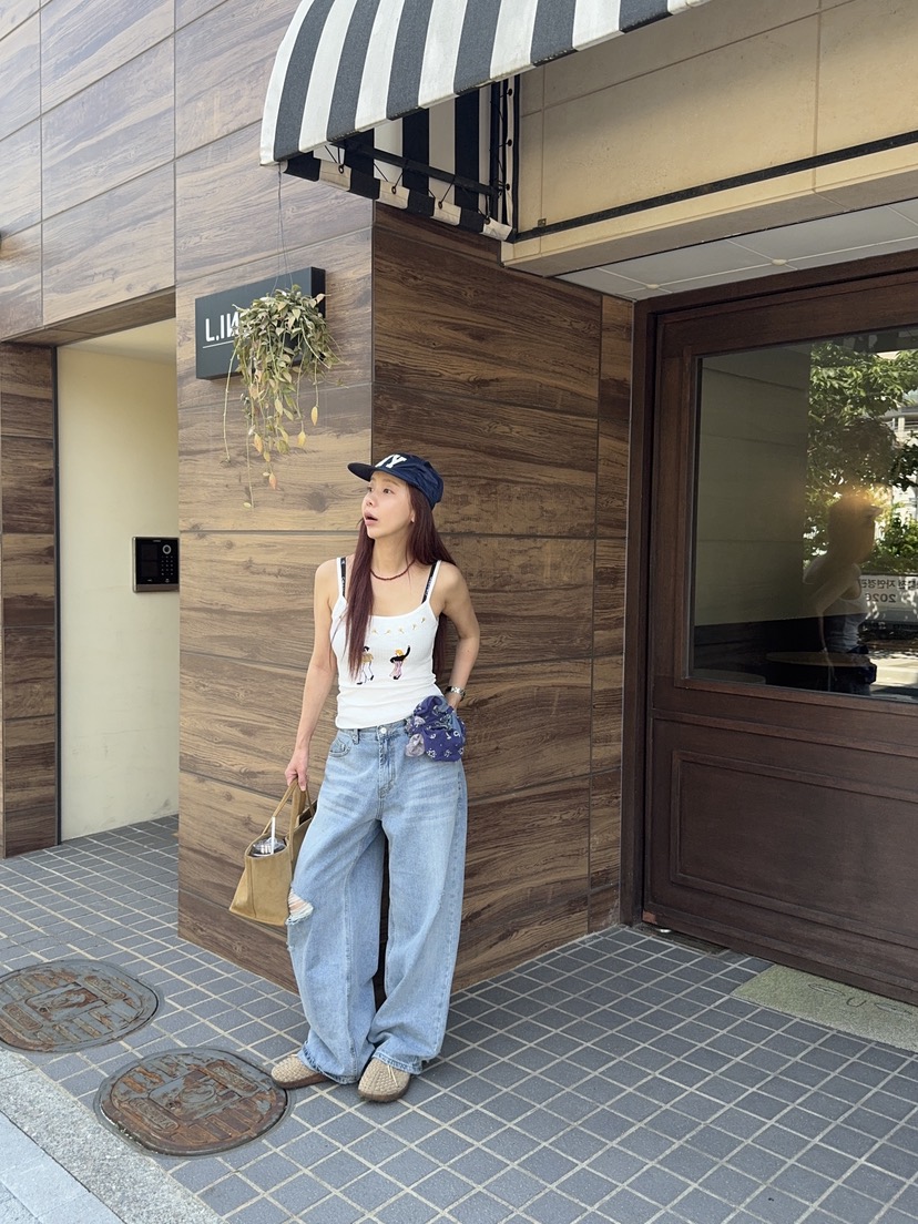SUNDER MARKET韓國直郵女士新品休閑吊帶背心不含內搭刺繡SUNDER MARKET吊帶/背心