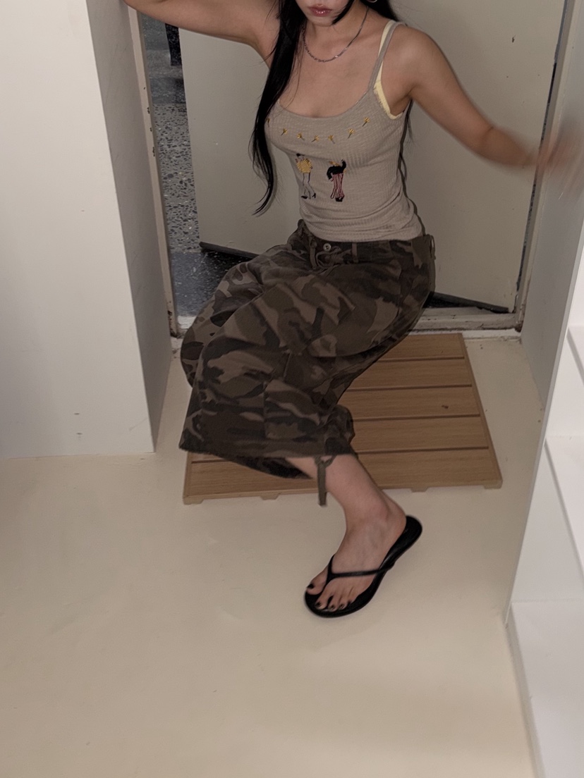 SUNDER MARKET韓國直郵女士新品休閑吊帶背心不含內搭刺繡SUNDER MARKET吊帶/背心