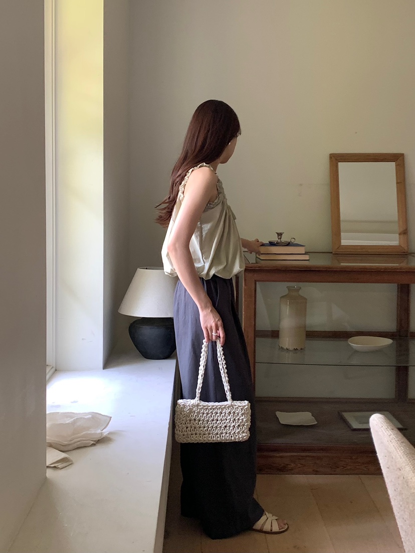 BLEECKER韓國直郵女裝新品熱賣休閑推薦26春夏休閑褲亞麻布BLEECKER休閑褲