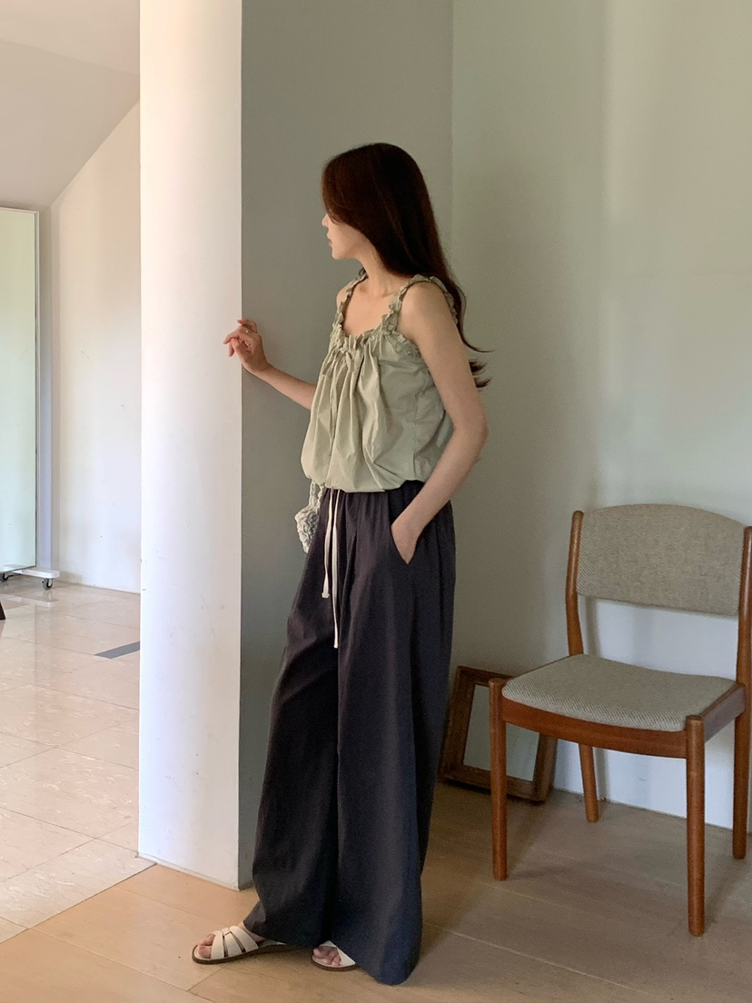 BLEECKER韓國直郵女裝新品熱賣休閑推薦26春夏休閑褲亞麻布BLEECKER休閑褲