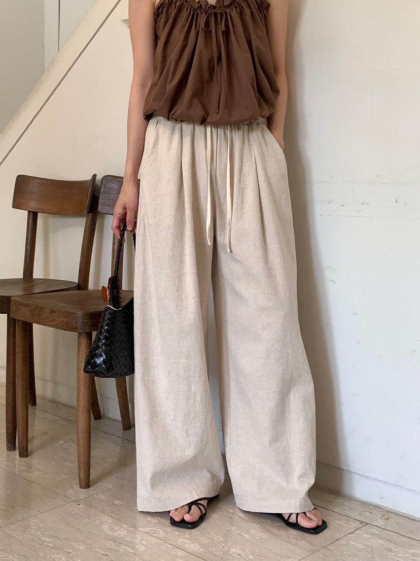 BLEECKER韓國直郵女裝新品熱賣休閑推薦26春夏休閑褲亞麻布BLEECKER休閑褲