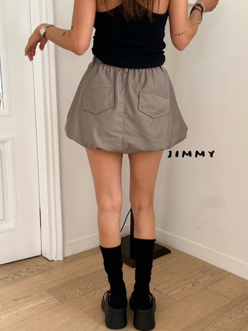 JIMMY東大門實拍韓國女裝新款26夏季時尚職業短裙南瓜裙棉質JIMMY/REMAKE短裙