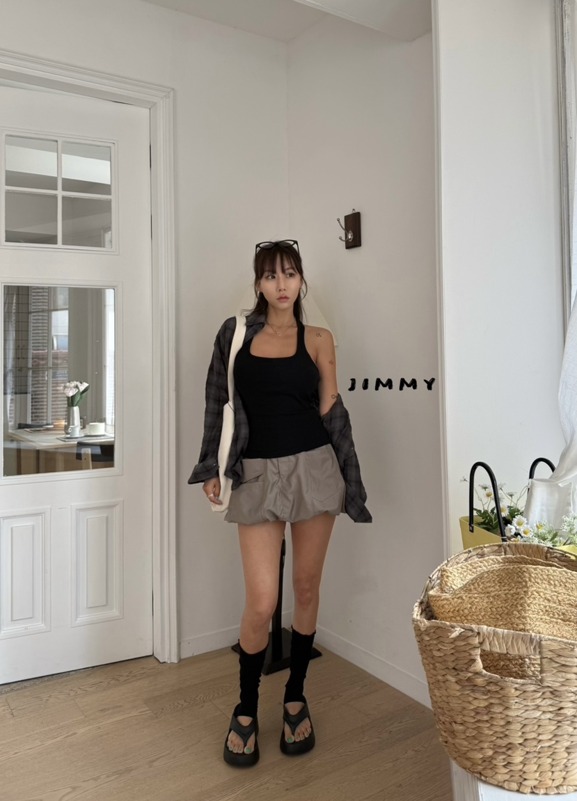 JIMMY東大門實拍韓國女裝新款26夏季時尚職業短裙南瓜裙棉質JIMMY/REMAKE短裙