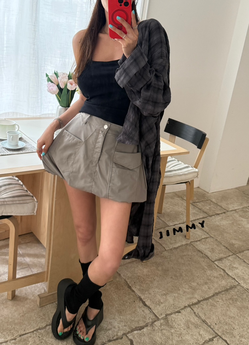JIMMY東大門實拍韓國女裝新款26夏季時尚職業短裙南瓜裙棉質JIMMY/REMAKE短裙