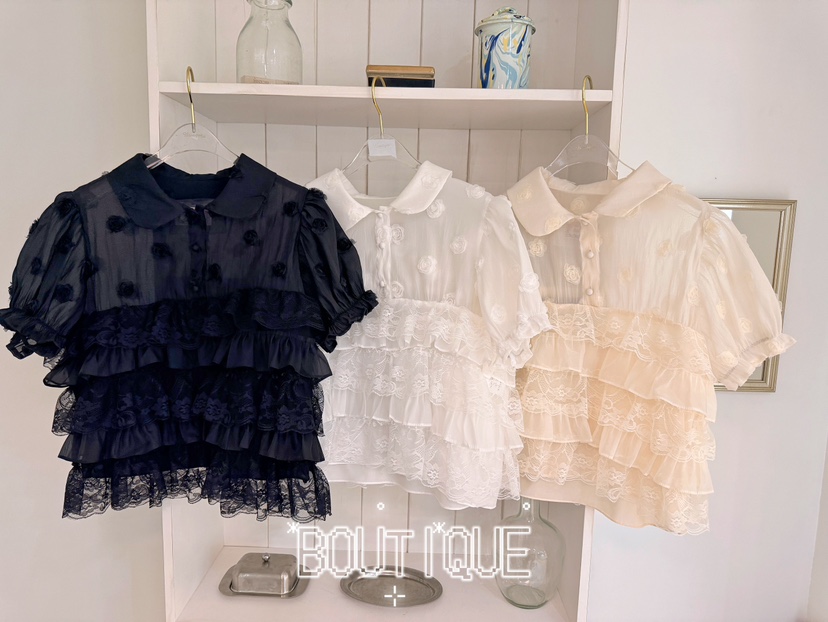 BOUTIQUE-L韓國直郵女士新品休閑熱賣人氣26春夏襯衫蕾絲衫BOUTIQUE-L襯衫/蕾絲衫