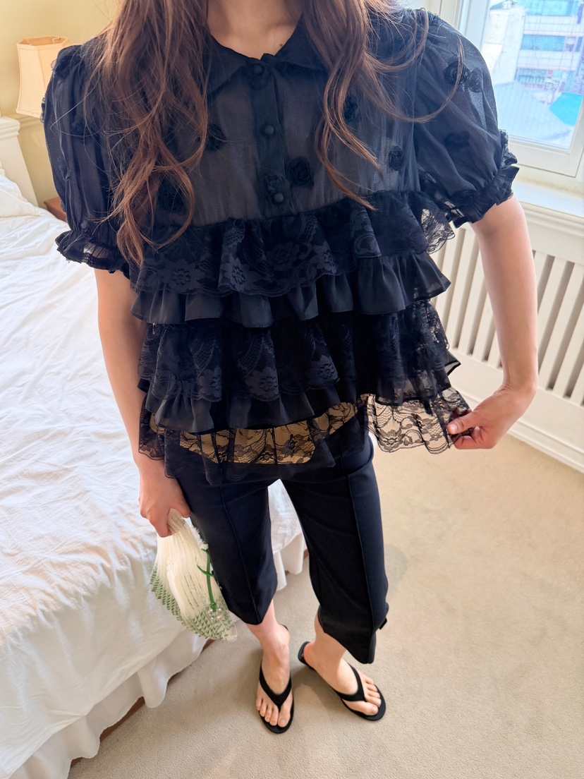 BOUTIQUE-L韓國直郵女士新品休閑熱賣人氣26春夏襯衫蕾絲衫BOUTIQUE-L襯衫/蕾絲衫