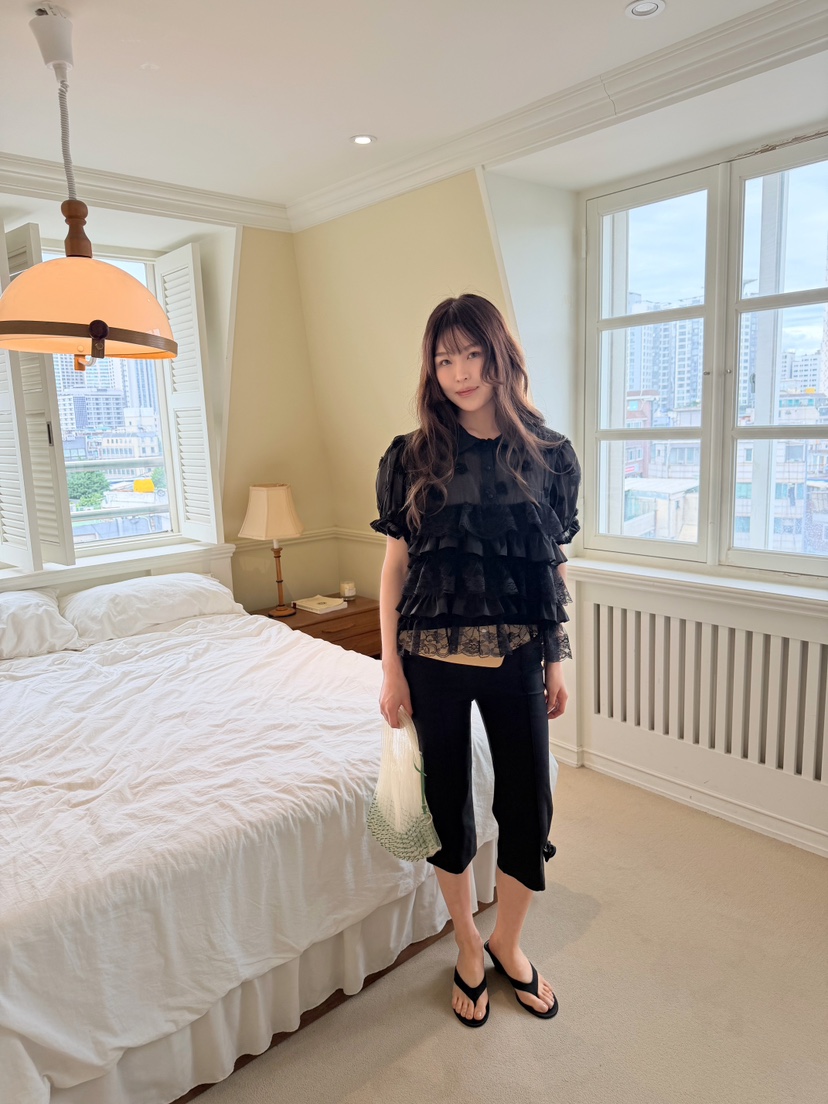 BOUTIQUE-L韓國直郵女士新品休閑熱賣人氣26春夏襯衫蕾絲衫BOUTIQUE-L襯衫/蕾絲衫
