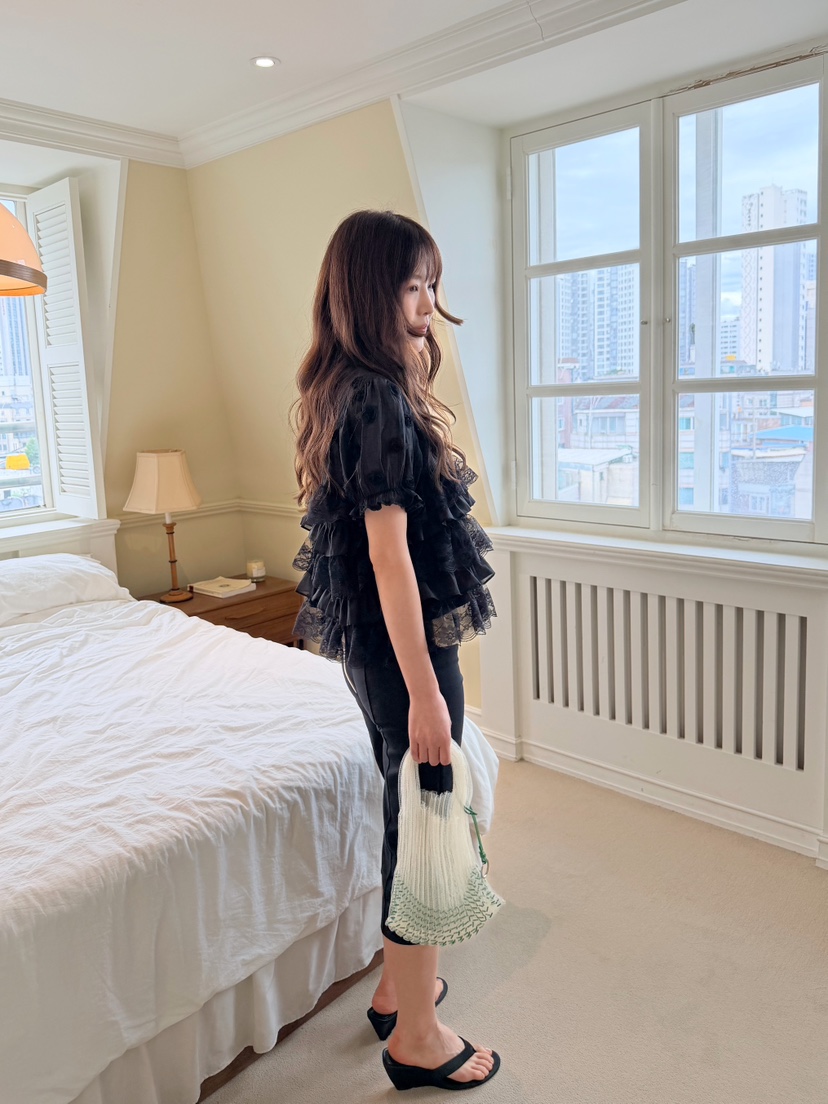 BOUTIQUE-L韓國直郵女士新品休閑熱賣人氣26春夏襯衫蕾絲衫BOUTIQUE-L襯衫/蕾絲衫