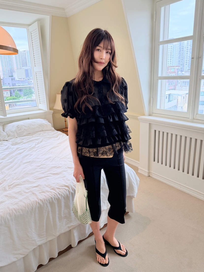 BOUTIQUE-L韓國直郵女士新品休閑熱賣人氣26春夏襯衫蕾絲衫BOUTIQUE-L襯衫/蕾絲衫