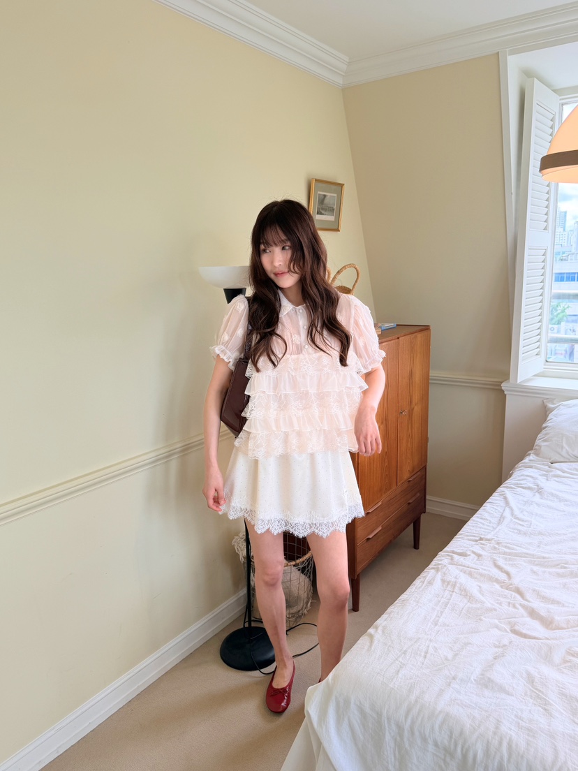 BOUTIQUE-L韓國直郵女士新品休閑熱賣人氣26春夏襯衫蕾絲衫BOUTIQUE-L襯衫/蕾絲衫