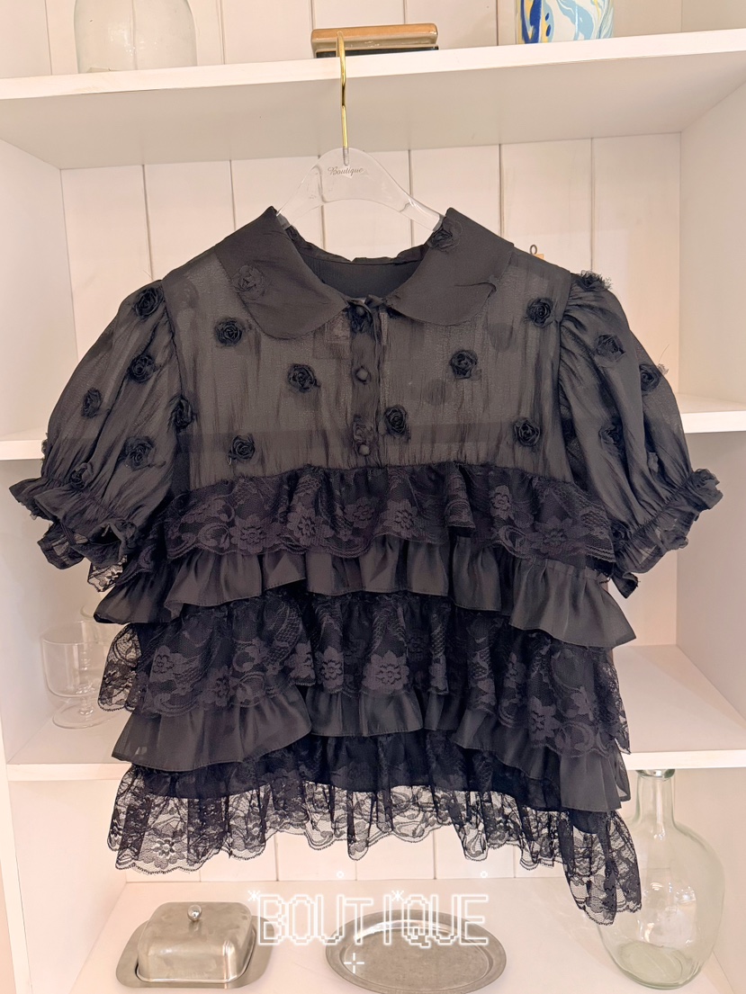 BOUTIQUE-L韓國直郵女士新品休閑熱賣人氣26春夏襯衫蕾絲衫BOUTIQUE-L襯衫/蕾絲衫圖色2