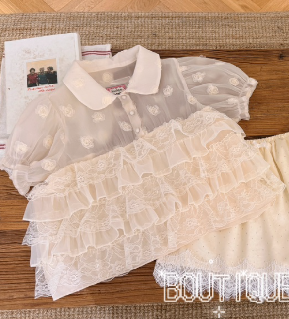 BOUTIQUE-L韓國直郵女士新品休閑熱賣人氣26春夏襯衫蕾絲衫BOUTIQUE-L襯衫/蕾絲衫圖色3