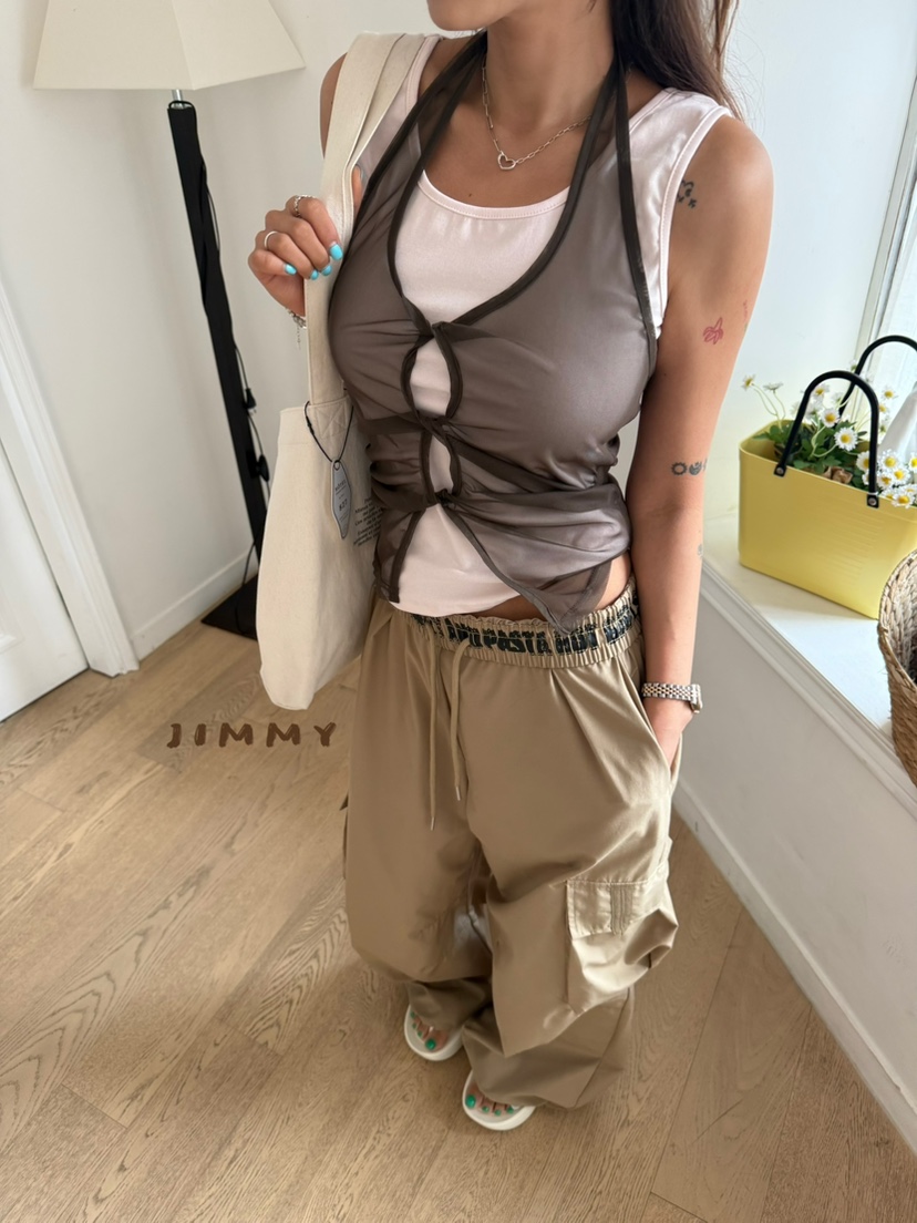 JIMMY韓國直郵實拍女裝新款職業推薦休閑熱賣26夏季套裝透明JIMMY/REMAKE套裝