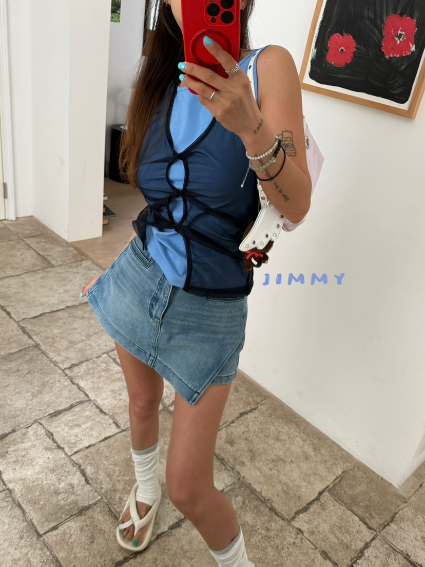JIMMY韓國直郵實拍女裝新款職業推薦休閑熱賣26夏季套裝透明JIMMY/REMAKE套裝
