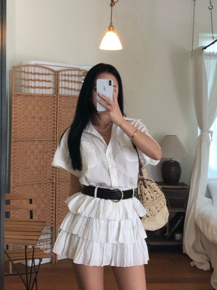 mars韓國直郵實拍女裝新品職業26春夏推薦短裙不含腰帶亞麻mars短裙