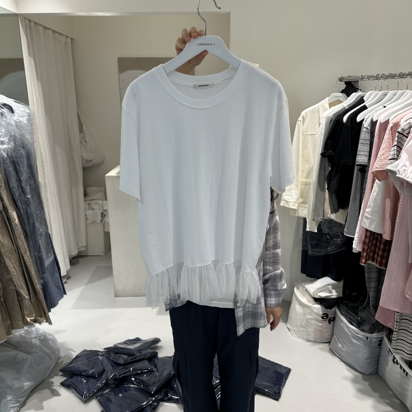 LORING RE I韓國代購女士新品休閑推薦時尚職業熱賣T恤LORING RE-I/BARET恤圖色1