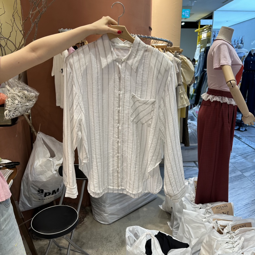MIENNE韓國代購女士新款時尚推薦熱賣職業人氣襯衫蕾絲衫MIENNE襯衫/蕾絲衫圖色2