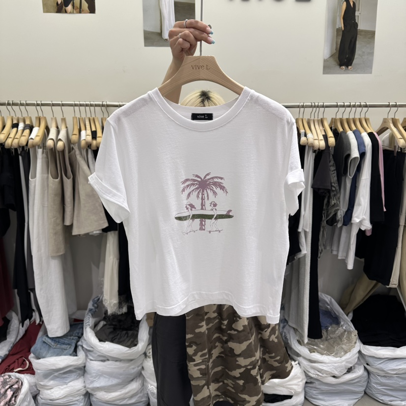 VIVEL韓國直郵女裝新品職業26春夏26夏季休閑時尚熱賣T恤VIVE LT恤圖色1