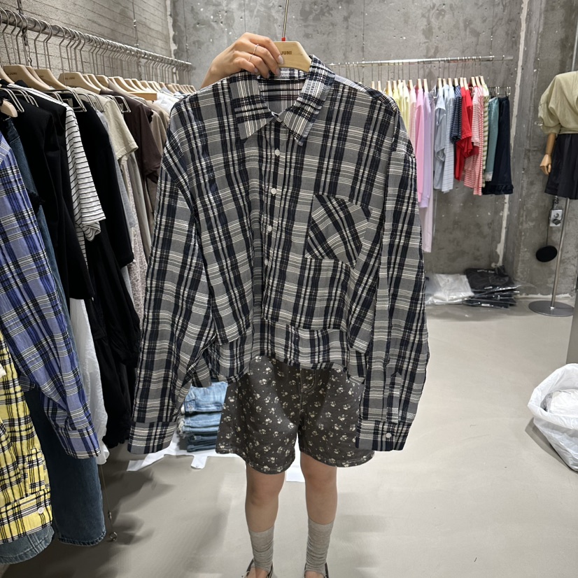 JUNI韓國直郵女裝新款推薦時尚休閑26春夏職業襯衫蕾絲衫my juni襯衫/蕾絲衫圖色3