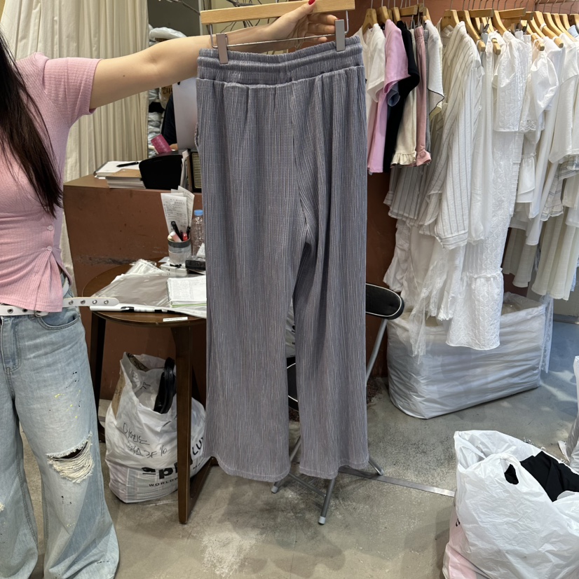 MIENNE韓國代購女士新款職業26夏季26春夏時尚休閑褲褶皺MIENNE休閑褲