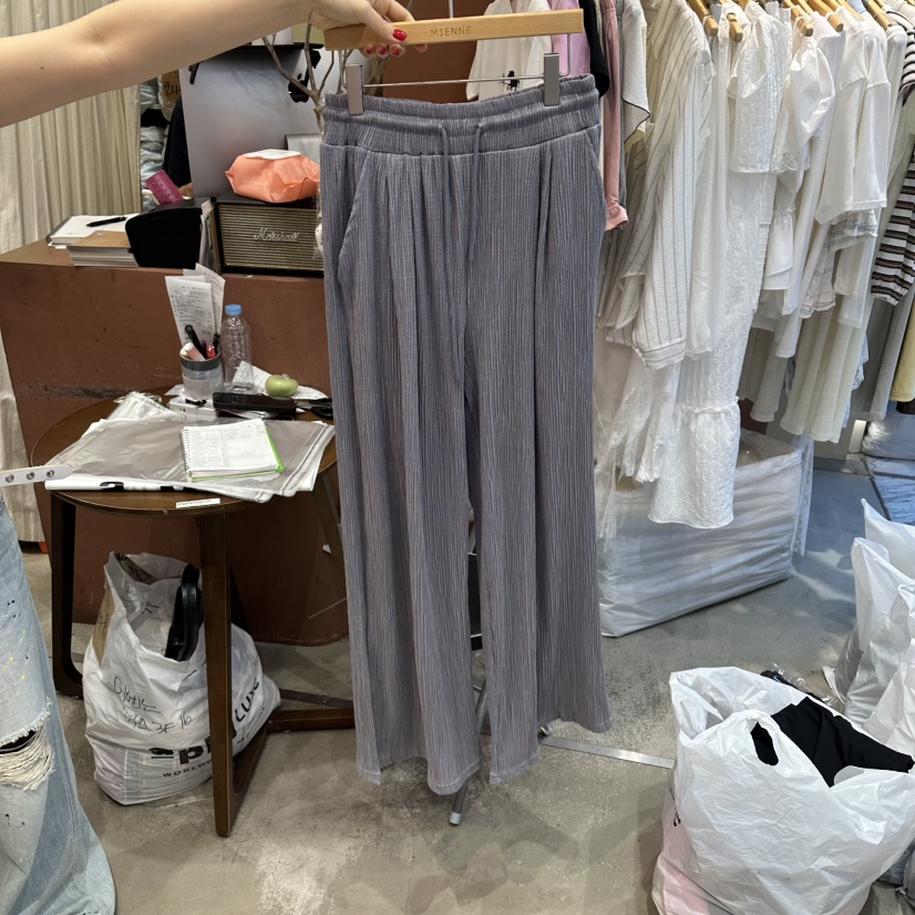 MIENNE韓國代購女士新款職業26夏季26春夏時尚休閑褲褶皺MIENNE休閑褲圖色3