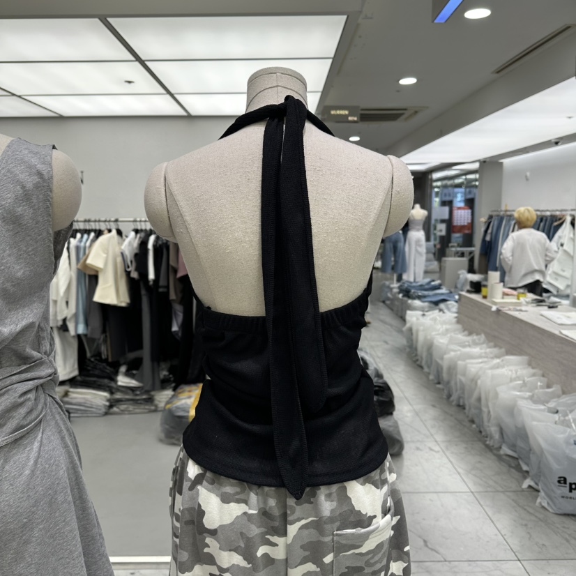 VIVEL韓國代購女士新品時尚熱賣26夏季吊帶背心華夫格格紋露背VIVE L吊帶/背心