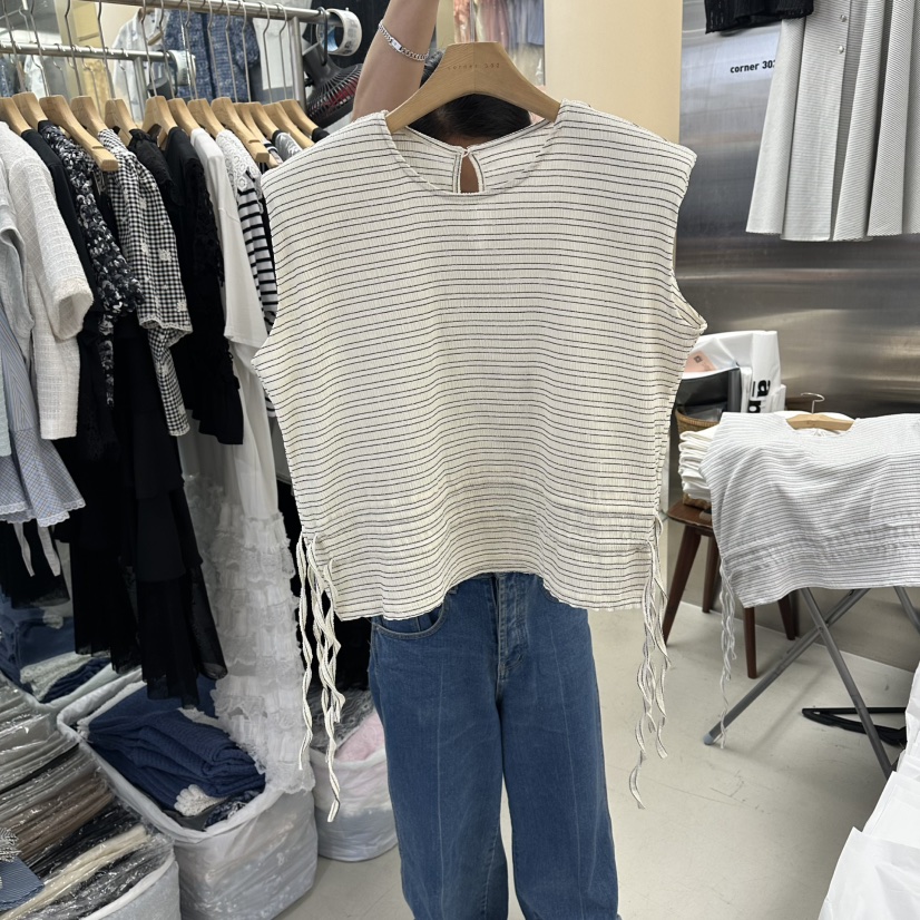 CORNER韓國東大門直郵女士新款推薦26春夏26夏季吊帶背心條紋CORNER.302吊帶/背心圖色1
