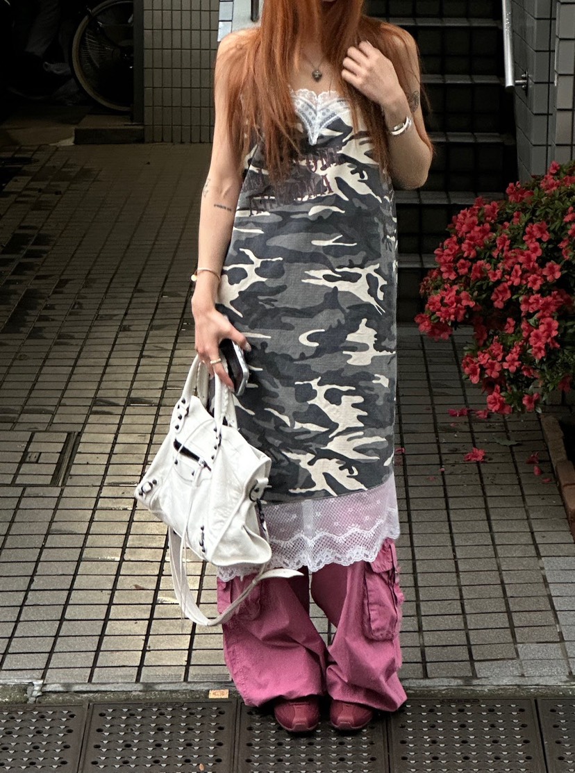 ZEROZERO韓國東大門直郵女士新款時尚連衣裙不含腰帶迷彩ZEROZERO連衣裙圖色1