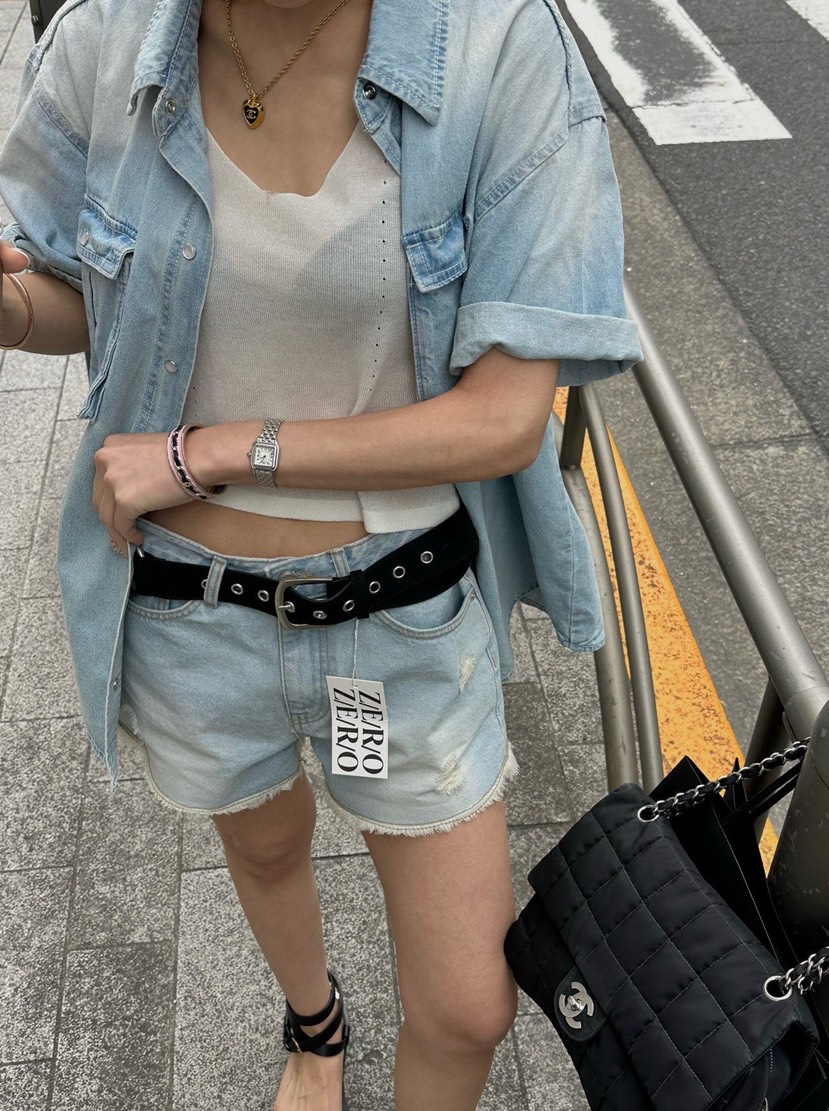 ZEROZERO韓國東大門代購女士新品休閑人氣襯衫蕾絲衫雙口袋ZEROZERO襯衫/蕾絲衫