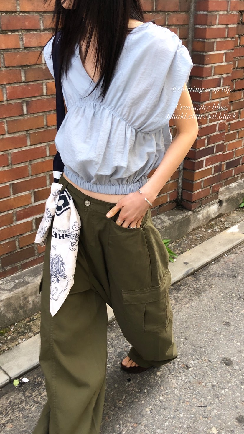 OVER RICH韓國東大門直郵女裝新款26春夏襯衫蕾絲衫褶皺OVER RICH襯衫/蕾絲衫
