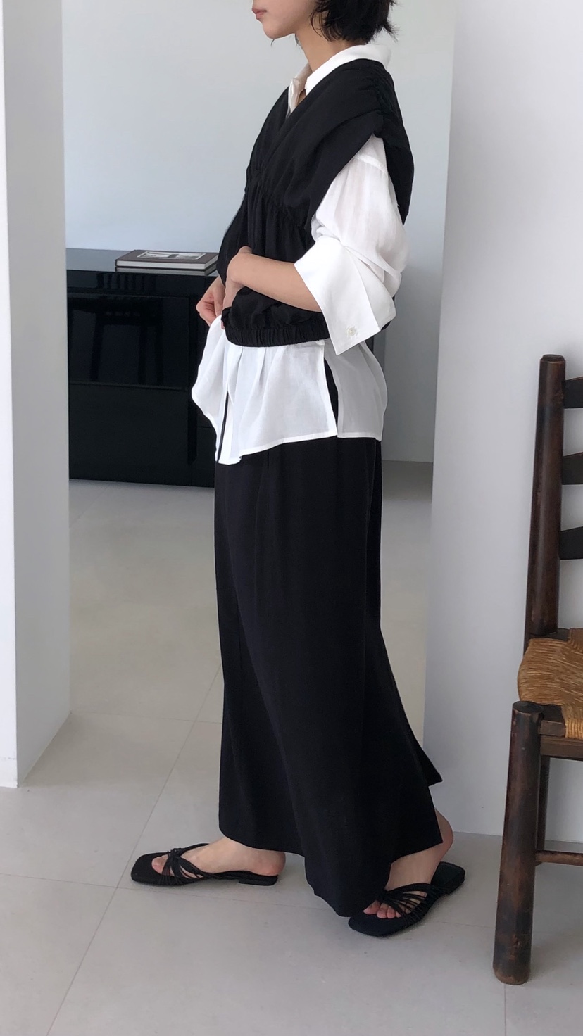 OVER RICH韓國東大門直郵女裝新品26春夏職業長裙亞麻布OVER RICH長裙