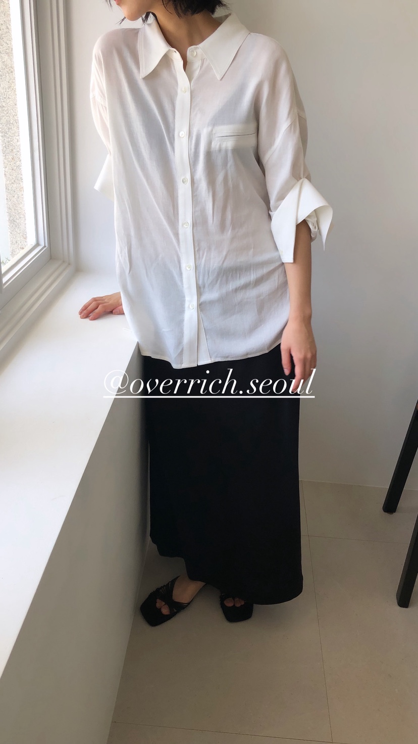 OVER RICH韓國東大門直郵女裝新品26春夏職業長裙亞麻布OVER RICH長裙