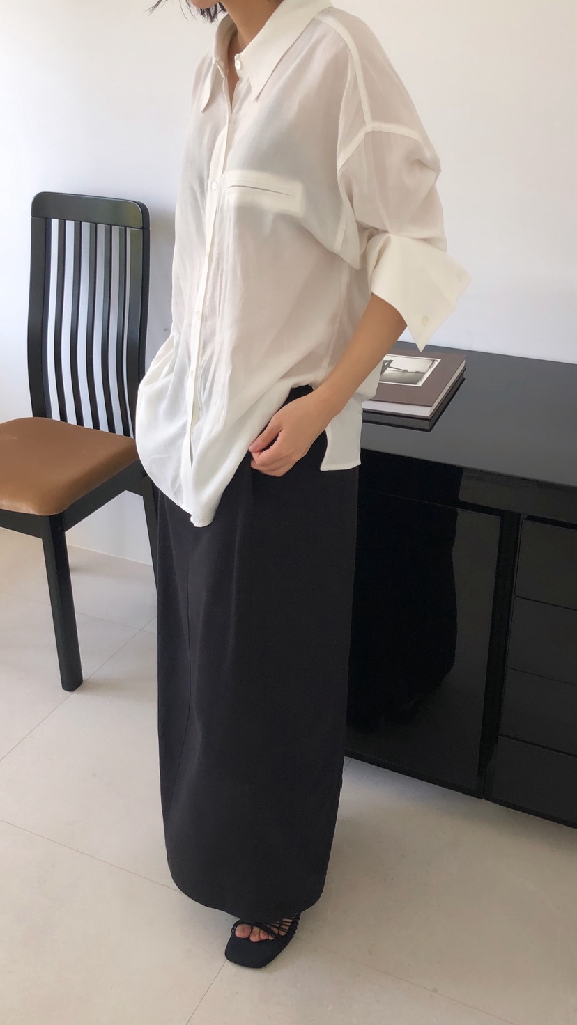 OVER RICH韓國東大門直郵女裝新品26春夏職業長裙亞麻布OVER RICH長裙