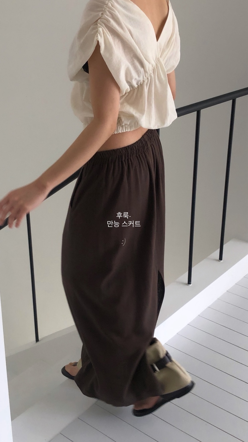 OVER RICH韓國東大門直郵女裝新品26春夏職業長裙亞麻布OVER RICH長裙