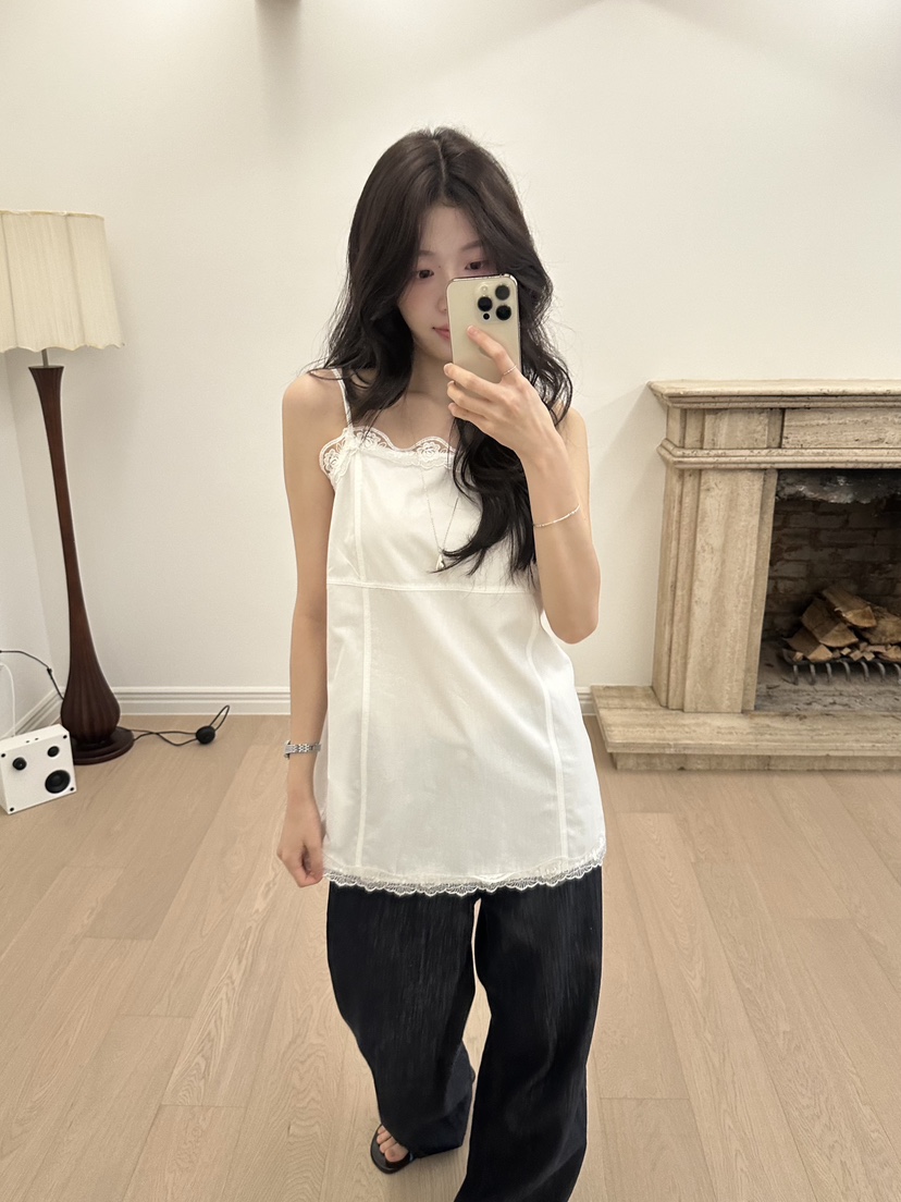 ERUME韓國直郵實拍女裝新品26春夏熱賣人氣26夏季吊帶背心蕾絲ERUME吊帶/背心