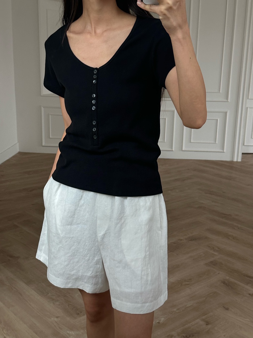 LE VASE韓國直郵實拍女裝新款職業26春夏熱賣休閑人氣T恤LE VASET恤