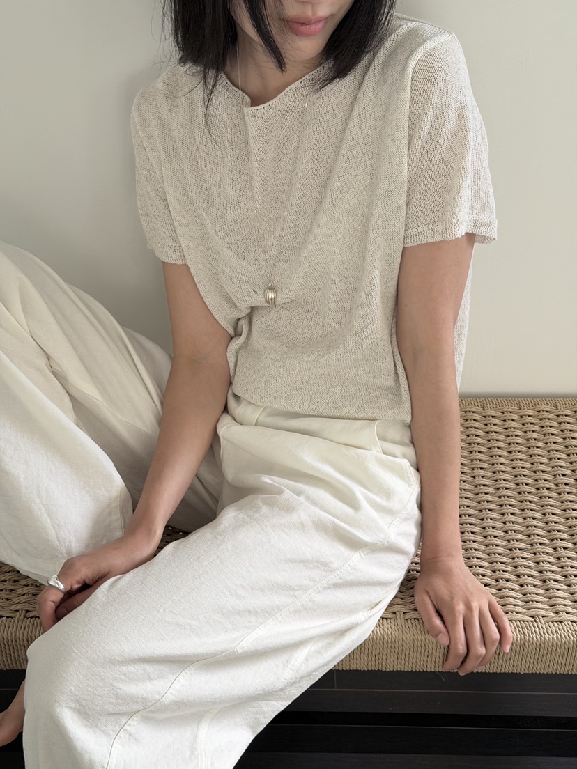 AMY GRACE-A韓國東大門代購女裝新品休閑26春夏針織衫船領AMY GRACE針織衫