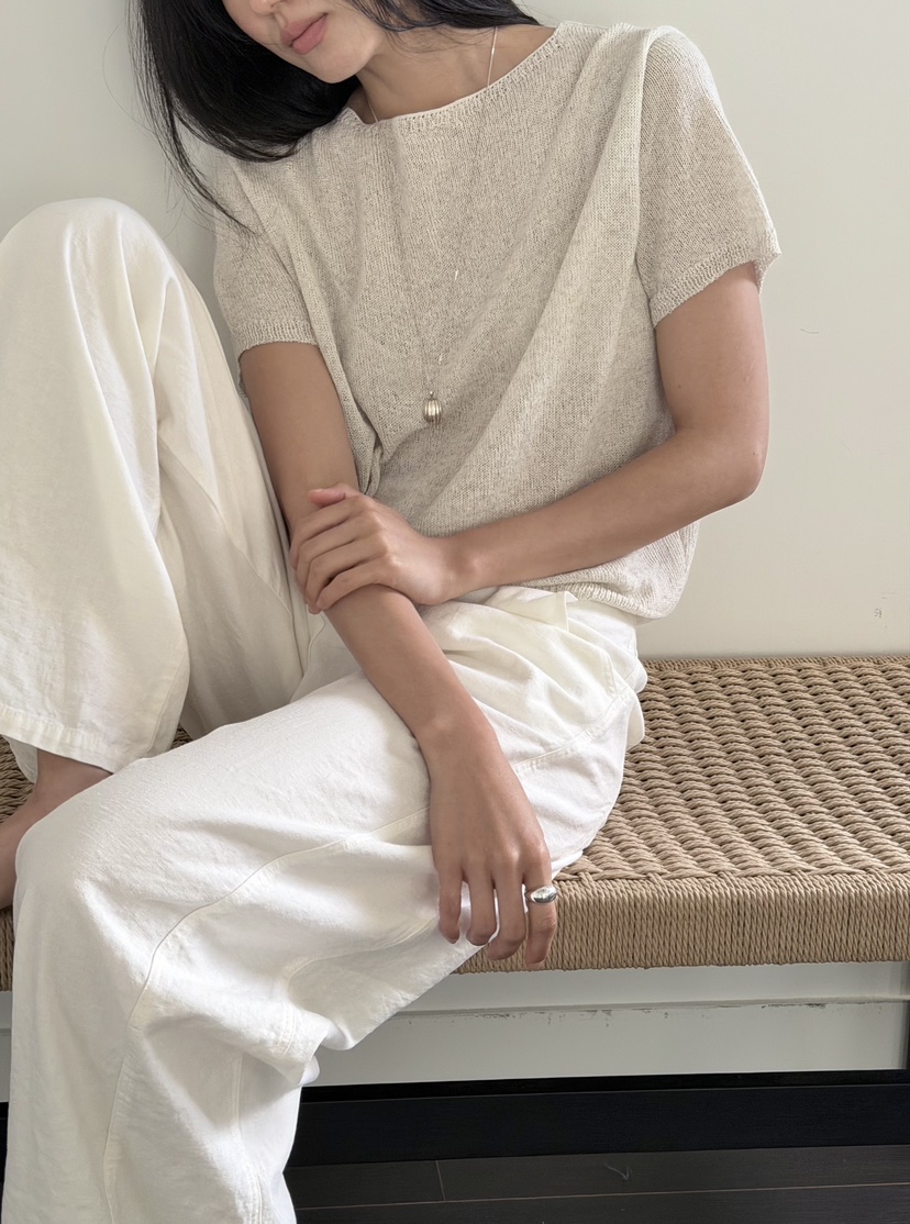 AMY GRACE-A韓國東大門代購女裝新品休閑26春夏針織衫船領AMY GRACE針織衫