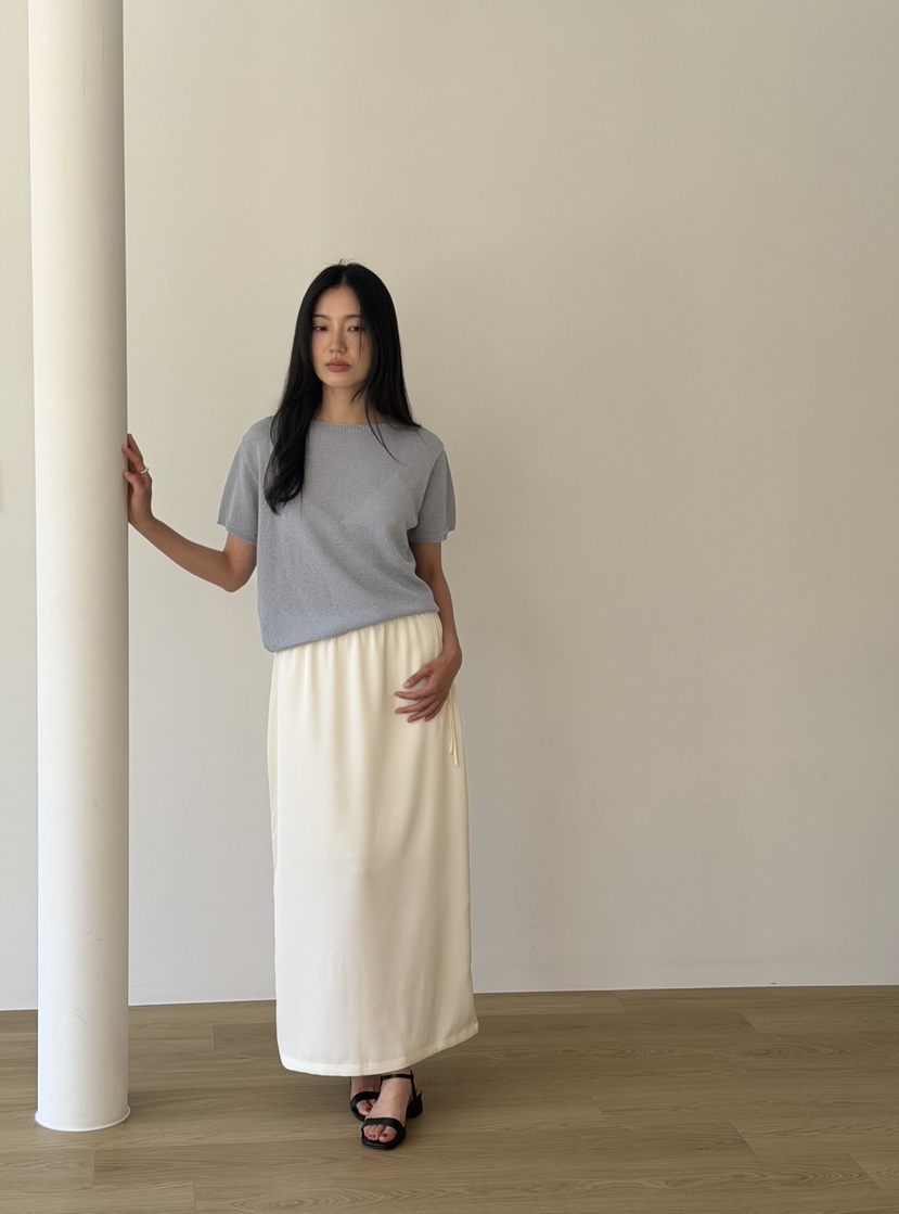 AMY GRACE-A韓國東大門代購女裝新品休閑26春夏針織衫船領AMY GRACE針織衫