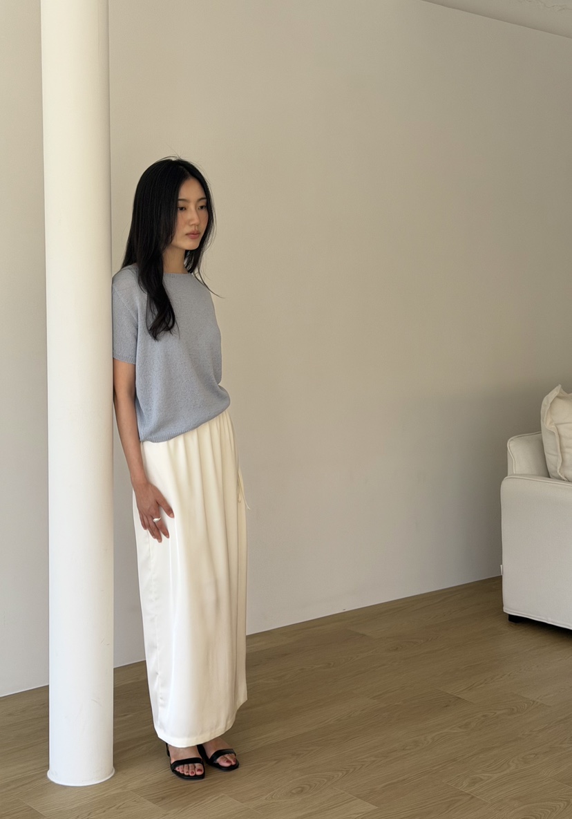 AMY GRACE-A韓國東大門代購女裝新品休閑26春夏針織衫船領AMY GRACE針織衫