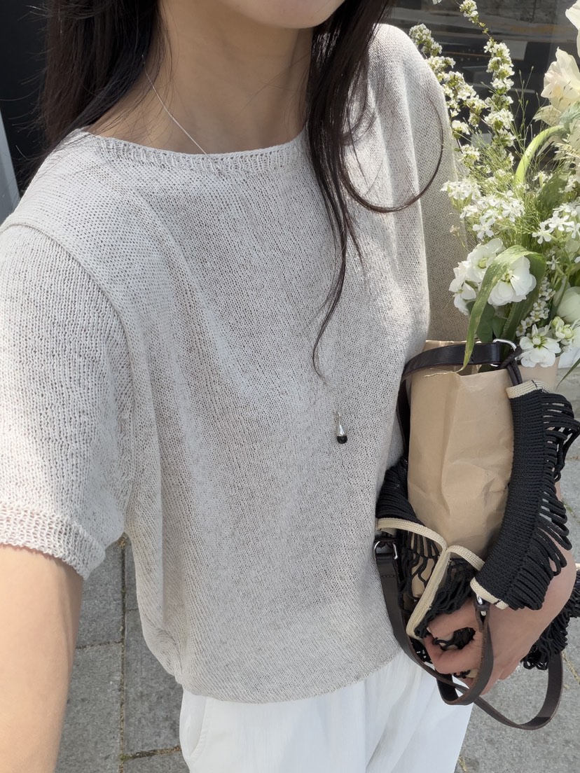 AMY GRACE-A韓國東大門代購女裝新品休閑26春夏針織衫船領AMY GRACE針織衫