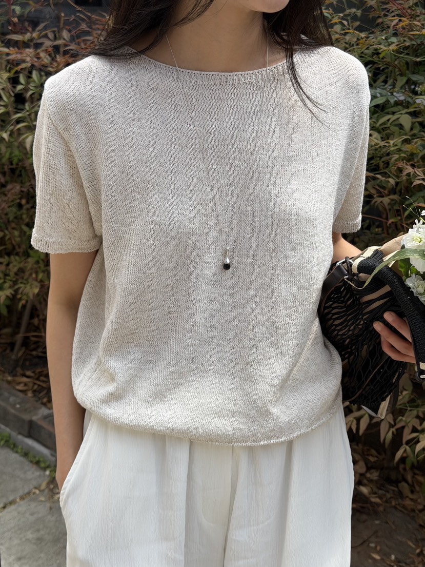 AMY GRACE-A韓國東大門代購女裝新品休閑26春夏針織衫船領AMY GRACE針織衫