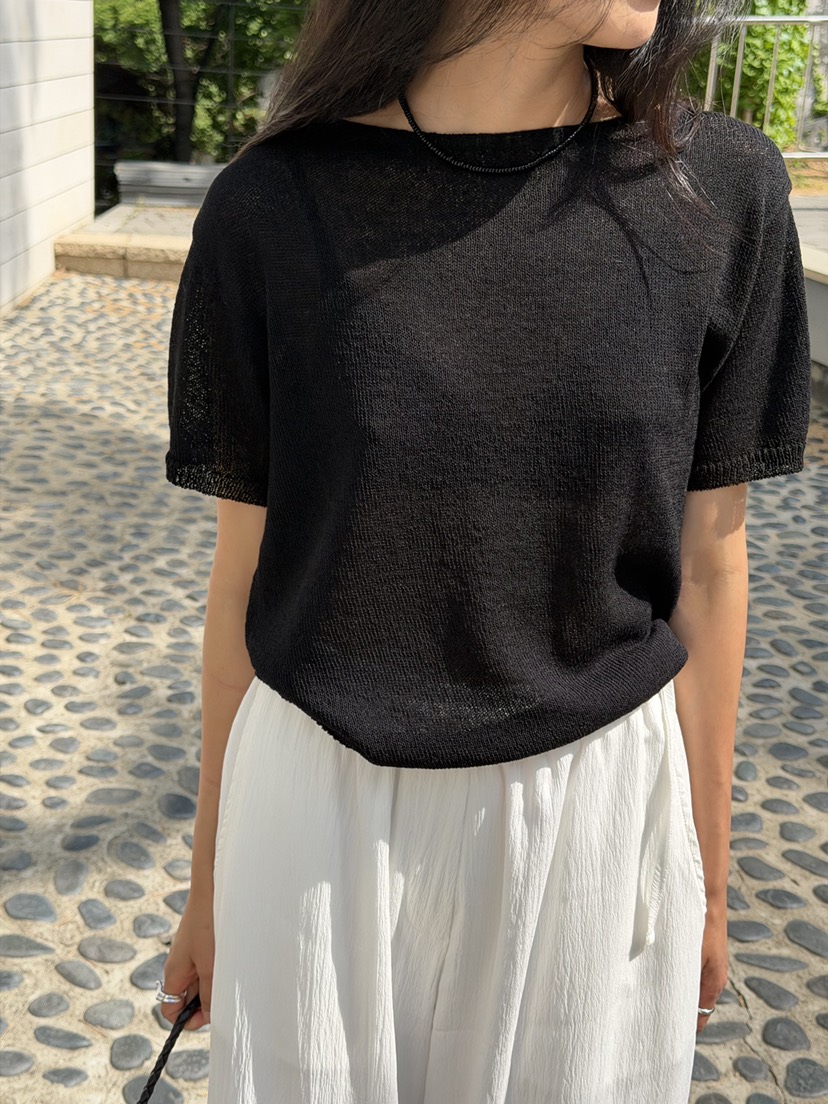 AMY GRACE-A韓國東大門代購女裝新品休閑26春夏針織衫船領AMY GRACE針織衫圖色2