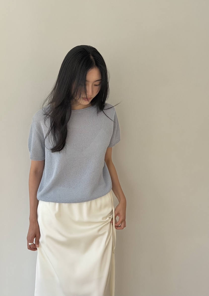 AMY GRACE-A韓國東大門代購女裝新品休閑26春夏針織衫船領AMY GRACE針織衫圖色3