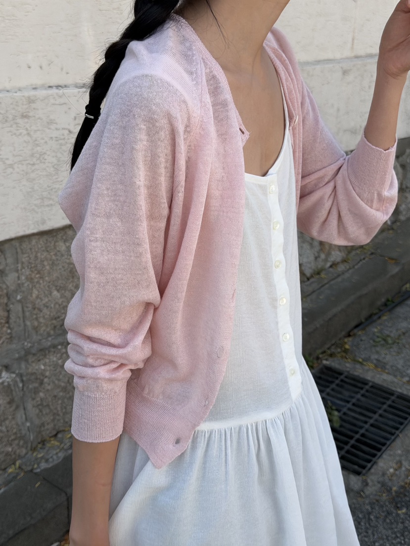 AMY GRACE-A韓國東大門代購女士新品推薦26夏季針織衫亞麻AMY GRACE針織衫